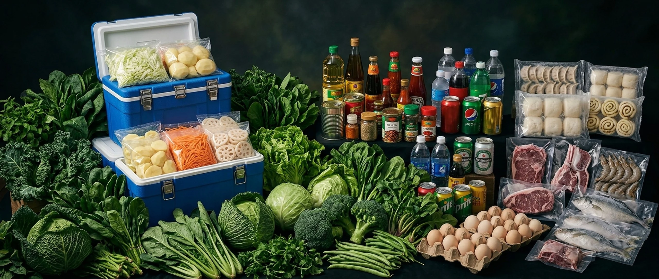 ebuy full-range fresh produce and prepared ingredients with cold-chain delivery